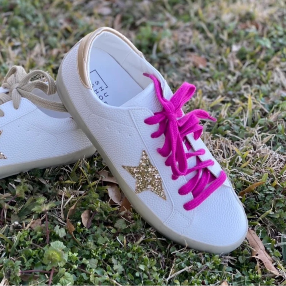 Shu Shop White Glitter Star Shoe Size 7.5